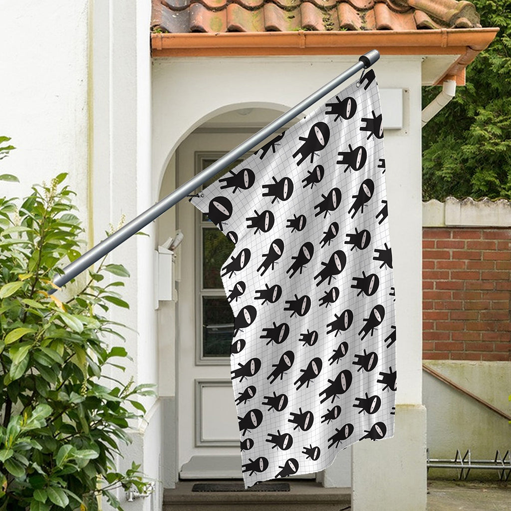 Cute Ninja Pattern Print Polyester Flag