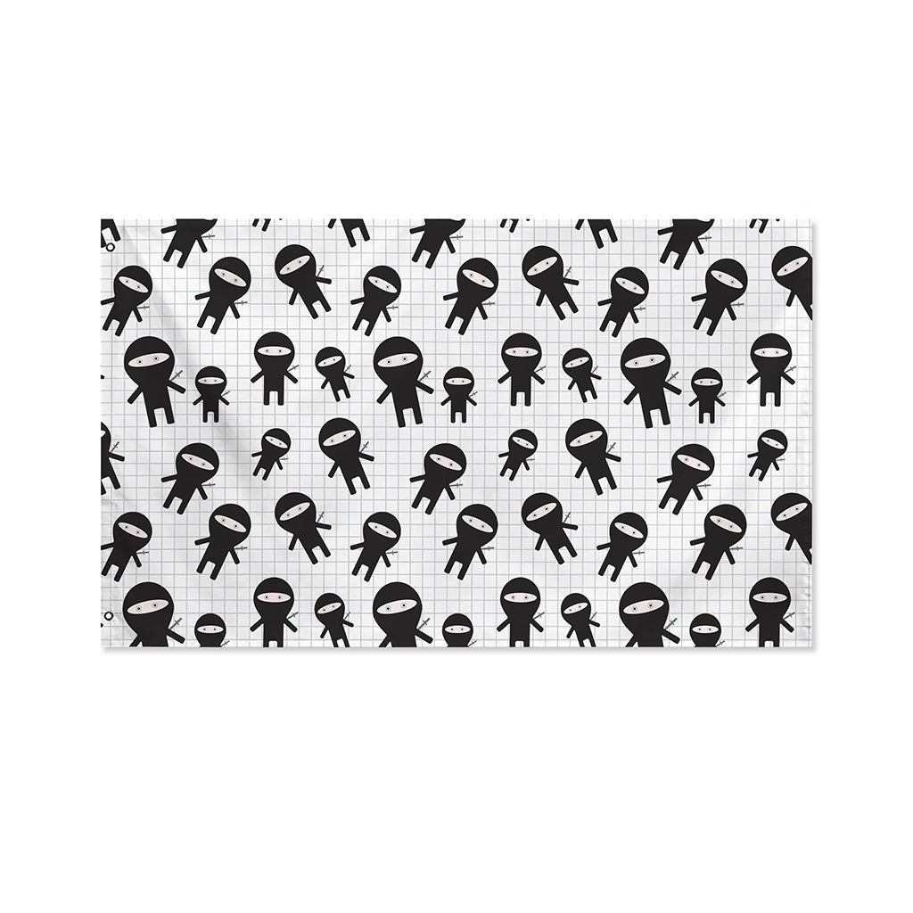 Cute Ninja Pattern Print Polyester Flag
