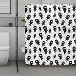 Cute Ninja Pattern Print Polyester Shower Curtain