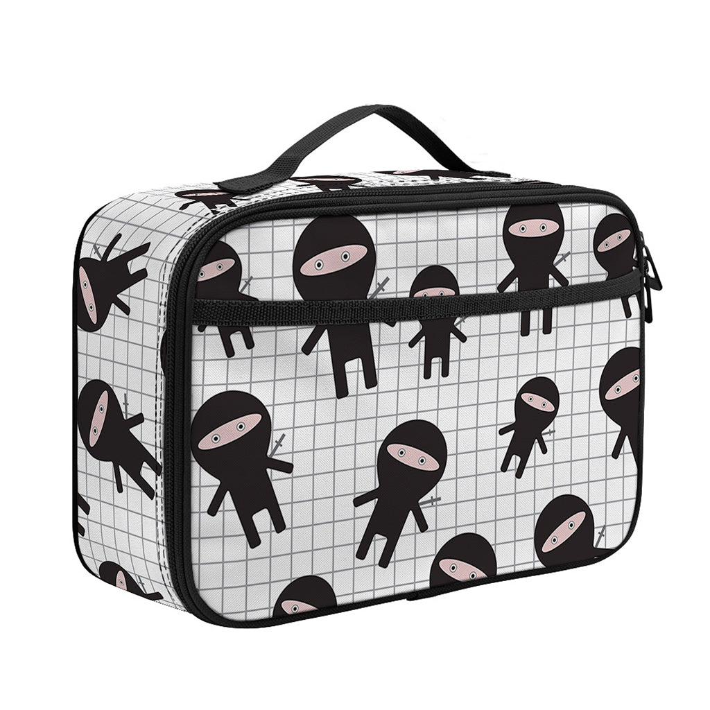 Cute Ninja Pattern Print Portable Lunch Bag