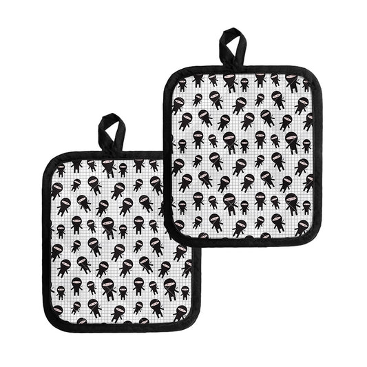 Cute Ninja Pattern Print Pot Holders