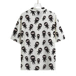 Cute Ninja Pattern Print Rayon Hawaiian Shirt