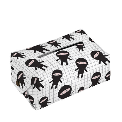 Cute Ninja Pattern Print Rectangle Tissue Box Cover