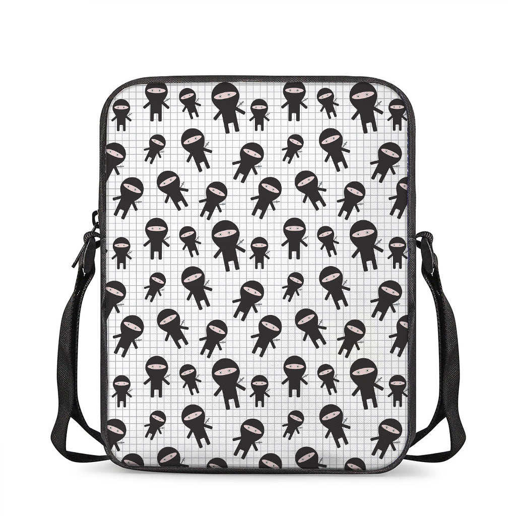 Cute Ninja Pattern Print Rectangular Crossbody Bag