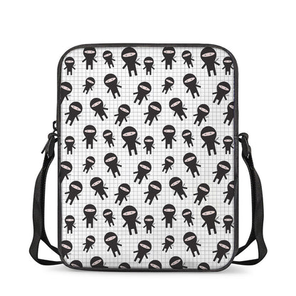 Cute Ninja Pattern Print Rectangular Crossbody Bag