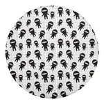 Cute Ninja Pattern Print Round Blanket