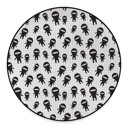 Cute Ninja Pattern Print Round Floor Mat