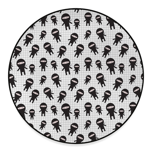 Cute Ninja Pattern Print Round Floor Mat