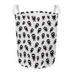 Cute Ninja Pattern Print Round Laundry Basket