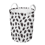 Cute Ninja Pattern Print Round Laundry Basket