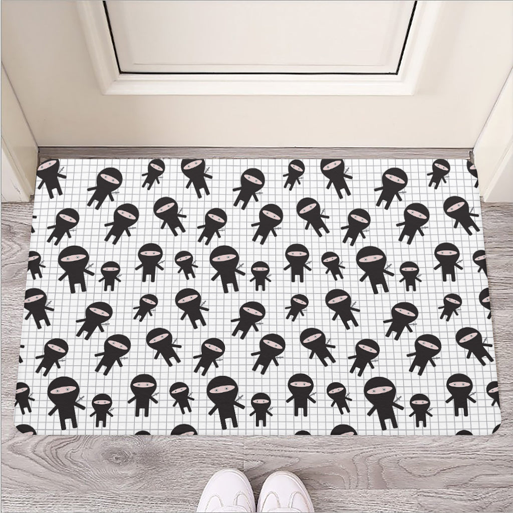 Cute Ninja Pattern Print Rubber Doormat