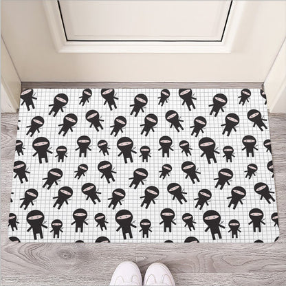 Cute Ninja Pattern Print Rubber Doormat