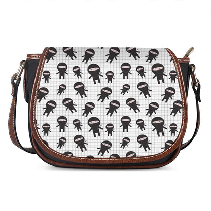 Cute Ninja Pattern Print Saddle Bag