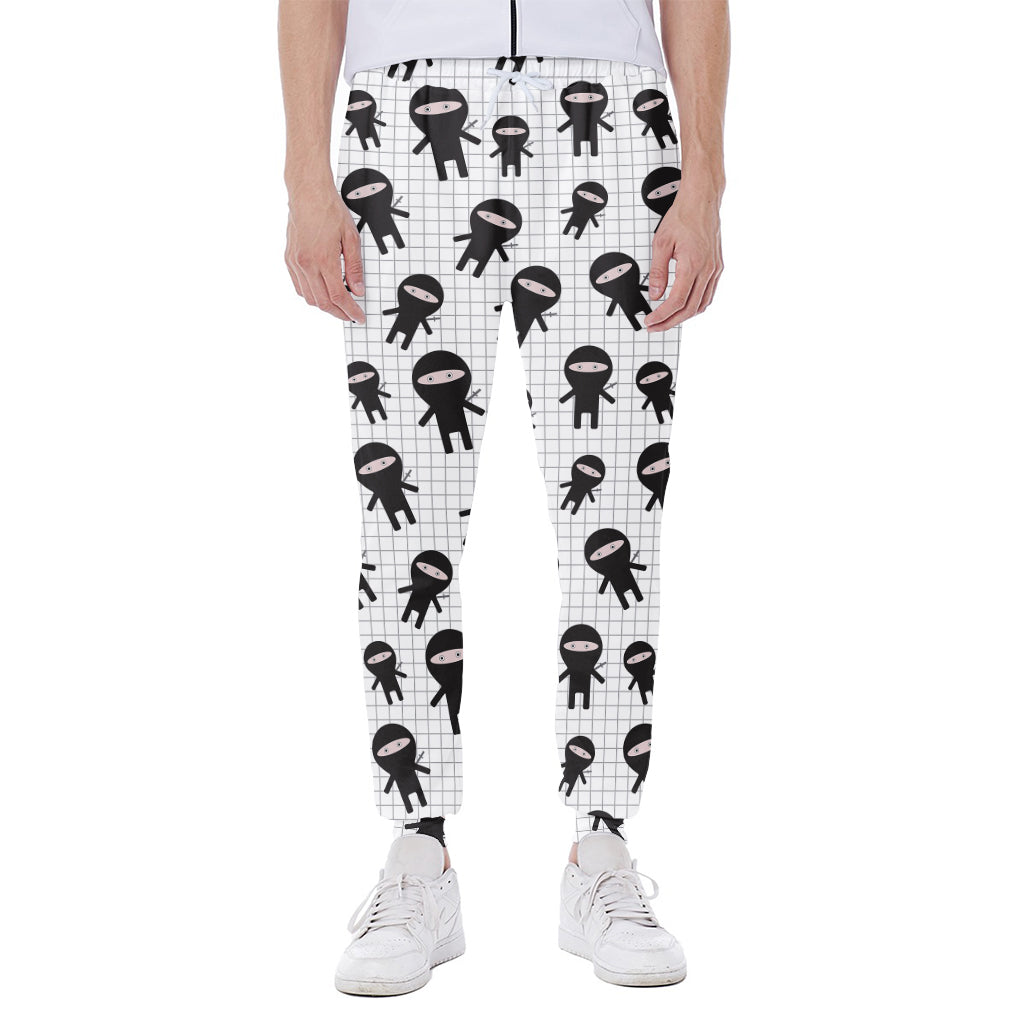 Cute Ninja Pattern Print Scuba Joggers
