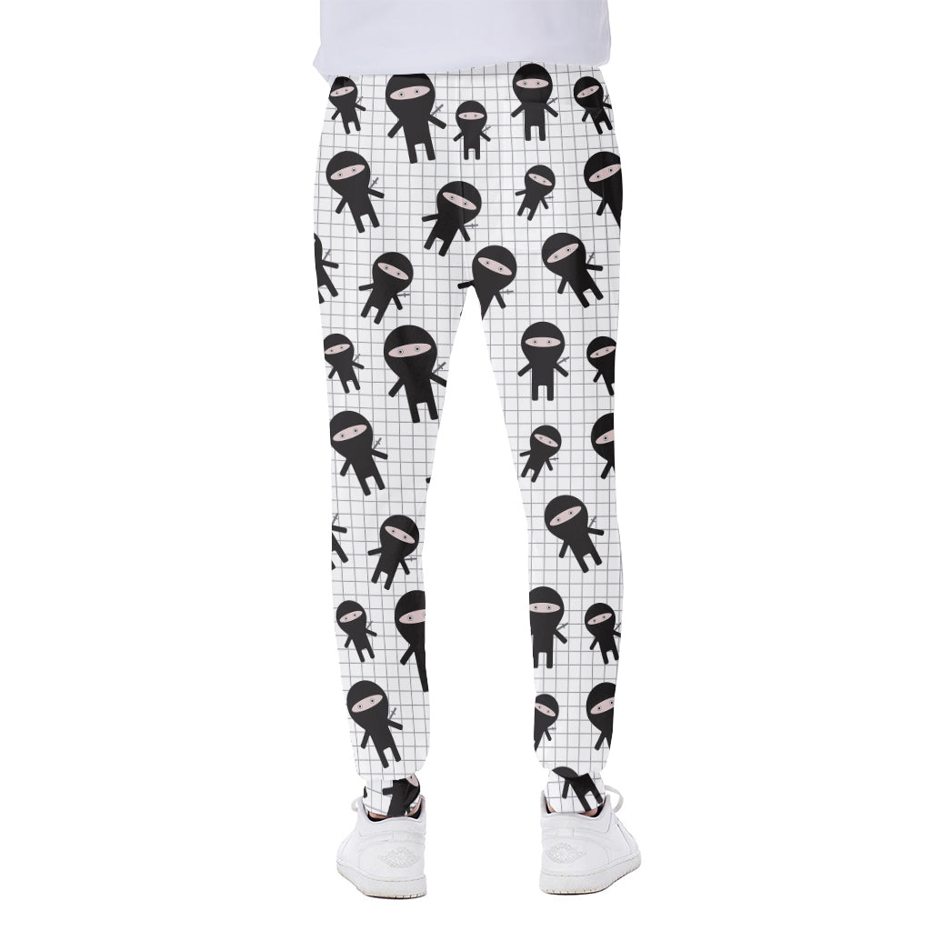Cute Ninja Pattern Print Scuba Joggers