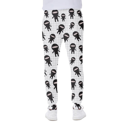 Cute Ninja Pattern Print Scuba Joggers