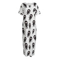 Cute Ninja Pattern Print Short Sleeve Long Nightdress