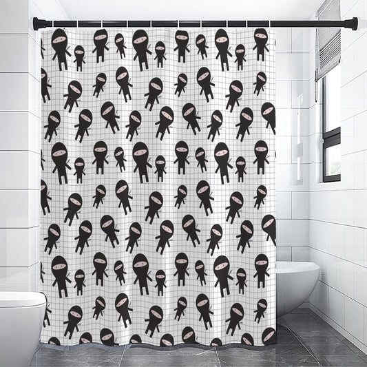 Cute Ninja Pattern Print Shower Curtain
