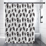 Cute Ninja Pattern Print Shower Curtain