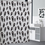 Cute Ninja Pattern Print Shower Curtain