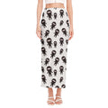 Cute Ninja Pattern Print Side Slit Maxi Skirt