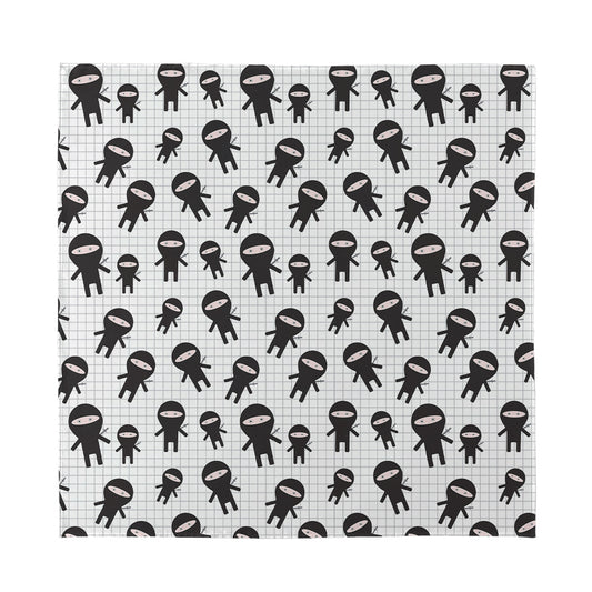Cute Ninja Pattern Print Silk Bandana
