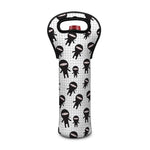 Cute Ninja Pattern Print Single Neoprene Wine Tote