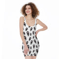 Cute Ninja Pattern Print Sleeveless Bodycon Dress