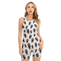 Cute Ninja Pattern Print Sleeveless One Piece Swimsuit