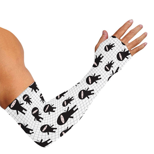 Cute Ninja Pattern Print Sun Protection Arm Sleeves