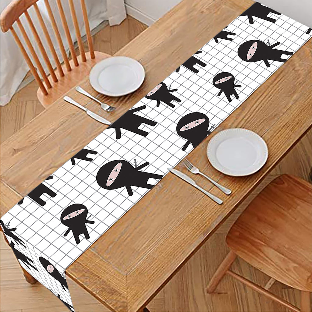 Cute Ninja Pattern Print Table Runner