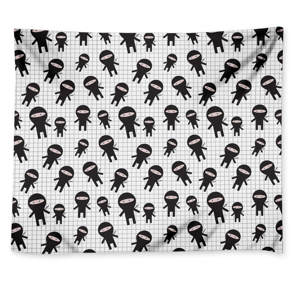 Cute Ninja Pattern Print Tapestry