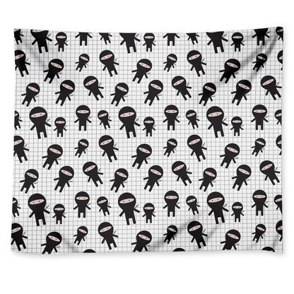 Cute Ninja Pattern Print Tapestry
