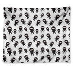 Cute Ninja Pattern Print Tapestry