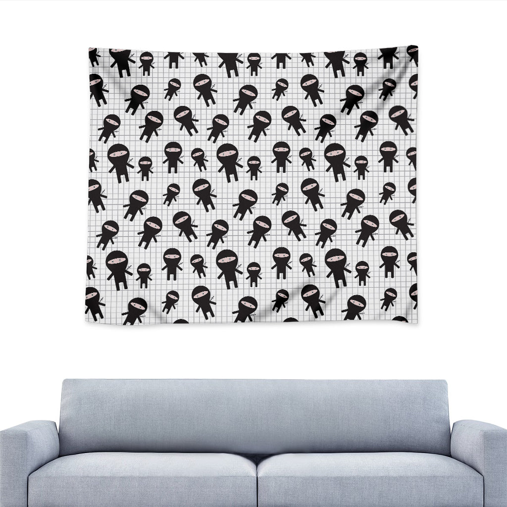 Cute Ninja Pattern Print Tapestry