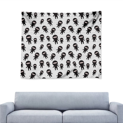 Cute Ninja Pattern Print Tapestry