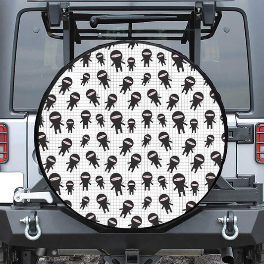 Cute Ninja Pattern Print Tire Cover