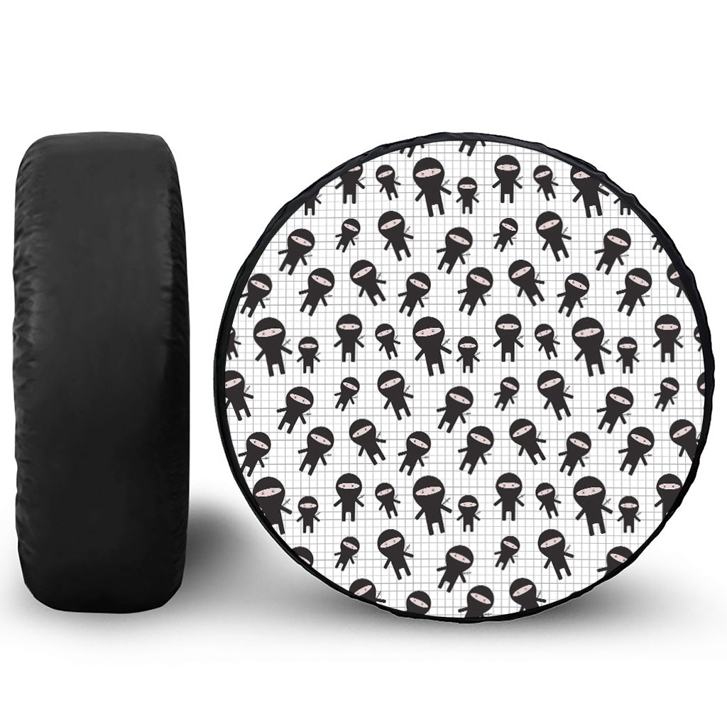 Cute Ninja Pattern Print Tire Cover