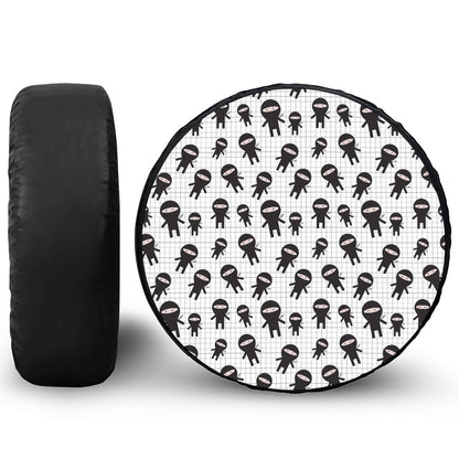 Cute Ninja Pattern Print Tire Cover