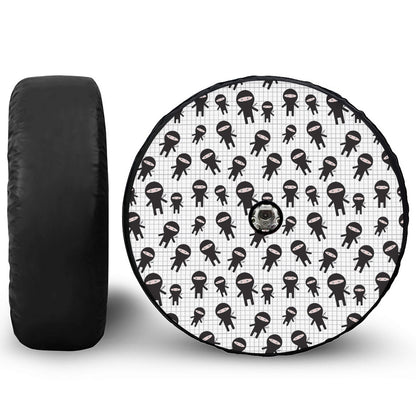 Cute Ninja Pattern Print Tire Cover With Camera Hole