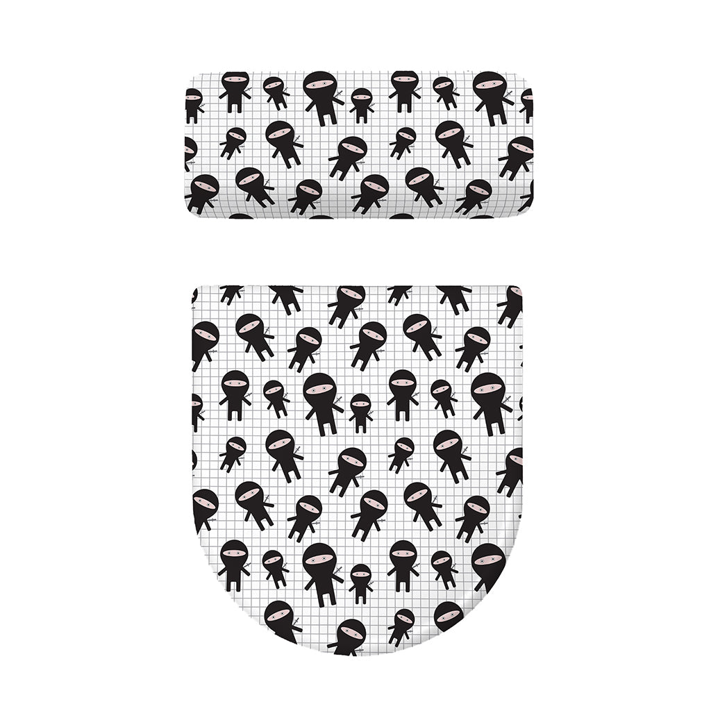 Cute Ninja Pattern Print Toilet Lid And Tank Cover Set