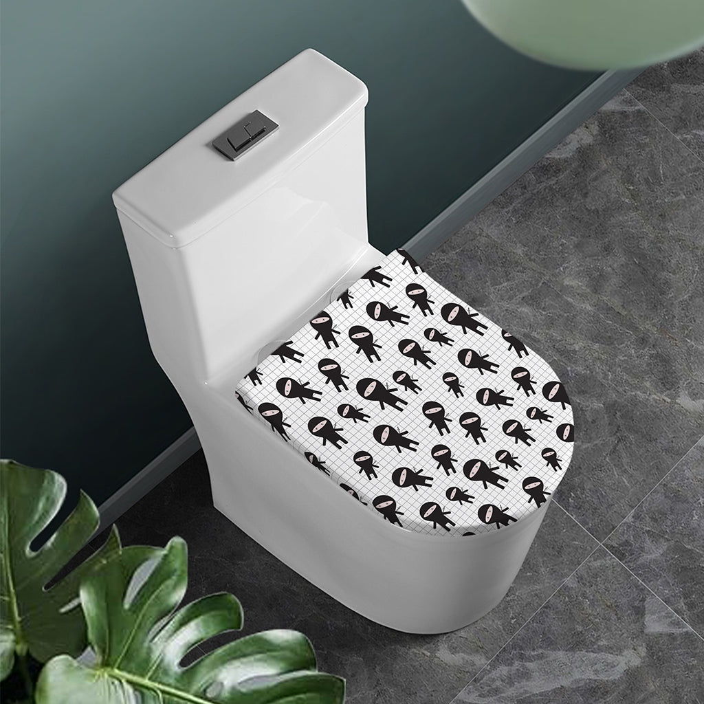 Cute Ninja Pattern Print Toilet Lid Cover