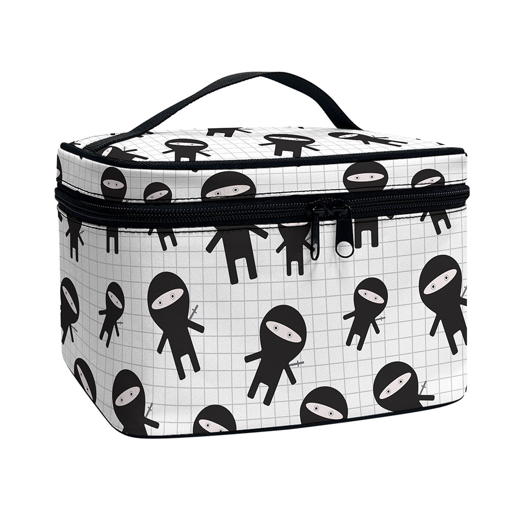 Cute Ninja Pattern Print Travel Makeup Bag