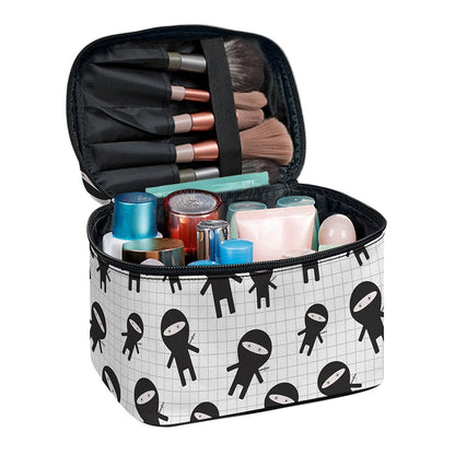 Cute Ninja Pattern Print Travel Makeup Bag