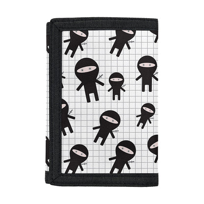 Cute Ninja Pattern Print Trifold Wallet