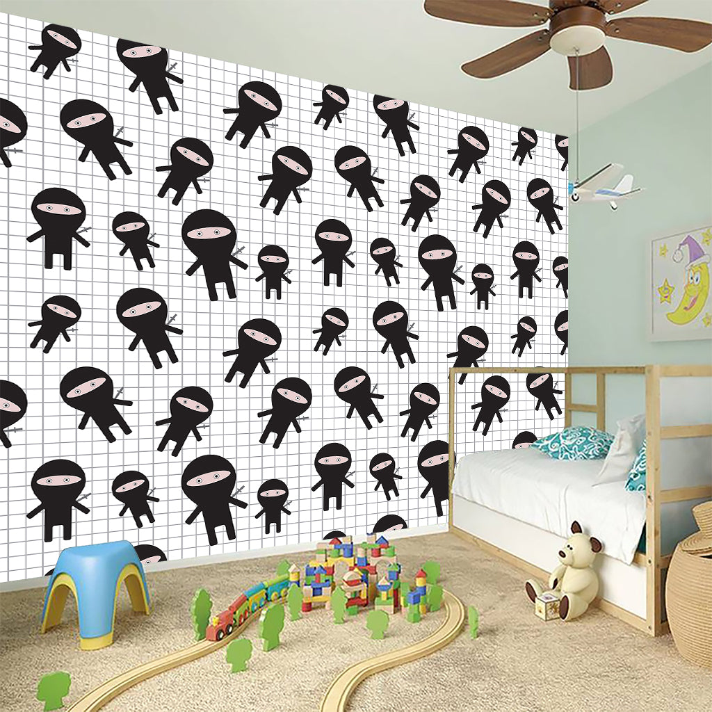 Cute Ninja Pattern Print Wall Sticker