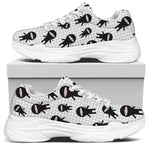 Cute Ninja Pattern Print White Chunky Shoes