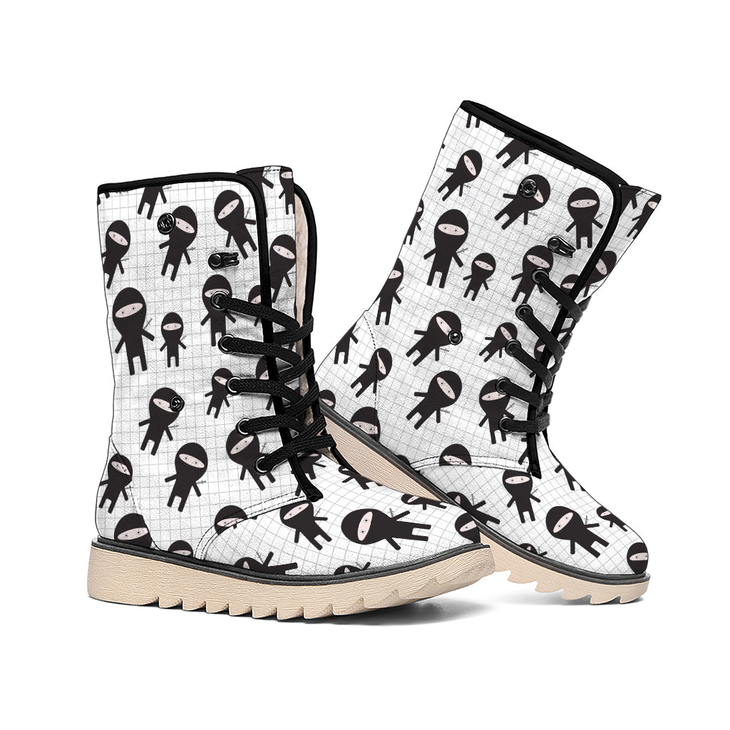 Cute Ninja Pattern Print Winter Boots