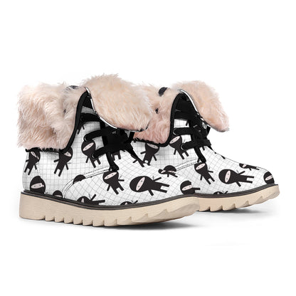 Cute Ninja Pattern Print Winter Boots
