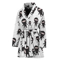Cute Ninja Pattern Print Women's Bathrobe